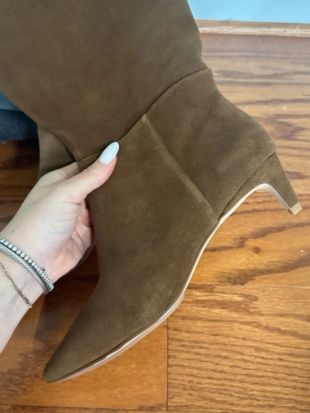 Vince wide calf thigh high Women's Brown Suede Knee-High Boots